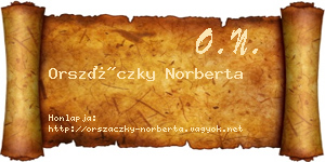 Orszáczky Norberta névjegykártya